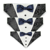 Black Tuxedo with Blue Bow Tie - Dog Bandana with Bow Tie 