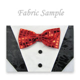 Dog Bandana with Bow Tie - "Black Tuxedo with Red Bow Tie"