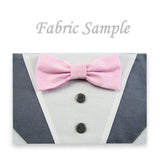 Dog Bandana with Bow Tie - "Gray Tuxedo with Pink Bow Tie"