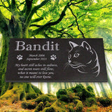 Personalized Cat Memorial - Granite Stone Pet Grave Marker - 6x12 - Bandit