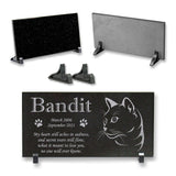 Personalized Cat Memorial - Granite Stone Pet Grave Marker - 6x12 - Bandit