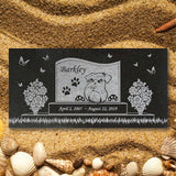 Schnauzer Personalized Dog Memorial - Granite Stone Pet Grave Marker - 6x12 - Barkley