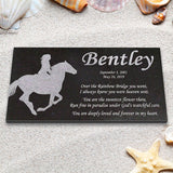 Personalized Horse Memorial - Granite Stone Pet Grave Marker - 6x12 - Bentley