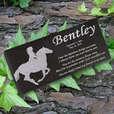 Personalized Horse Memorial - Granite Stone Pet Grave Marker - 6x12 - Bentley