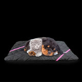 Handmade Black and Pink Rectangular Pet Mat