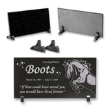 Personalized Horse Memorial - Granite Stone Pet Grave Marker - 6x12 - Boots