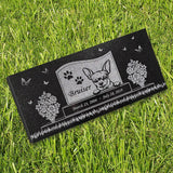 Chihuahua Personalized Dog Memorial - Granite Stone Pet Grave Marker - 6x12