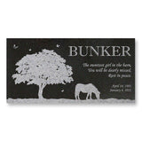 Personalized Horse Memorial - Granite Stone Pet Grave Marker - 6x12 - Bunker