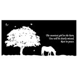 Personalized Horse Memorial - Granite Stone Pet Grave Marker - 6x12 - Bunker