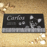 Chihuahua Personalized Dog Memorial - Granite Stone Pet Grave Marker - 6x12