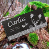 Chihuahua Personalized Dog Memorial - Granite Stone Pet Grave Marker - 6x12