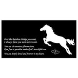 Personalized Horse Memorial - Granite Stone Pet Grave Marker - 6x12 - Casper