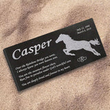 Personalized Horse Memorial - Granite Stone Pet Grave Marker - 6x12 - Casper