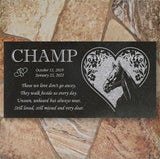 Personalized Horse Memorial - Granite Stone Pet Grave Marker - 6x12 - Champ