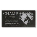 Personalized Horse Memorial - Granite Stone Pet Grave Marker - 6x12 - Champ