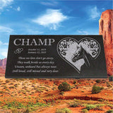 Personalized Horse Memorial - Granite Stone Pet Grave Marker - 6x12 - Champ