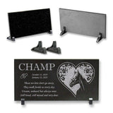 Personalized Horse Memorial - Granite Stone Pet Grave Marker - 6x12 - Champ