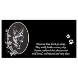 German Shepherd Personalized Dog Memorial - Granite Stone Pet Grave Marker - 6x12 - Cheyenne