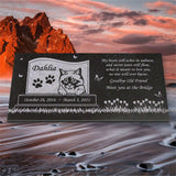 Personalized Cat Memorial - Granite Stone Pet Grave Marker - 6x12 - Dahlia