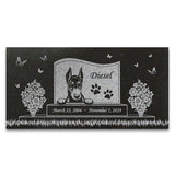 Doberman Personalized Dog Memorial - Granite Stone Pet Grave Marker - 6x12