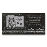 Personalized Cat Memorial - Granite Stone Pet Grave Marker - 6x12 - Fluffy