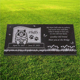 Personalized Cat Memorial - Granite Stone Pet Grave Marker - 6x12 - Fluffy