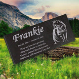 Personalized Cat Memorial - Granite Stone Pet Grave Marker - 6x12 - Frankie