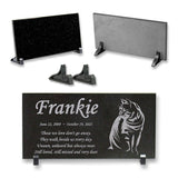 Personalized Cat Memorial - Granite Stone Pet Grave Marker - 6x12 - Frankie