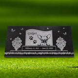 Chihuahua Personalized Dog Memorial - Granite Stone Pet Grave Marker - 6x12