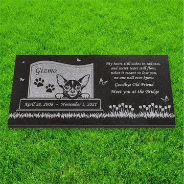 Dog Memorial Plaque - Custom Engraved Granite