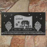 Rottweiler Personalized Dog Memorial - Granite Stone Pet Grave Marker - 6x12 - Goliath