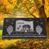 Rottweiler Personalized Dog Memorial - Granite Stone Pet Grave Marker - 6x12 - Goliath