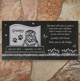 Personalized Cat Memorial - Granite Stone Pet Grave Marker - 6x12 - Grumpy