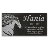 Personalized Horse Memorial - Granite Stone Pet Grave Marker - 6x12 - Hania