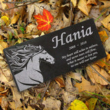 Personalized Horse Memorial - Granite Stone Pet Grave Marker - 6x12 - Hania