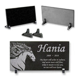 Personalized Horse Memorial - Granite Stone Pet Grave Marker - 6x12 - Hania