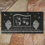 German Shepherd Personalized Dog Memorial - Granite Stone Pet Grave Marker - 6x12 - Hunter