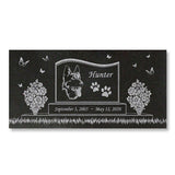 German Shepherd Personalized Dog Memorial - Granite Stone Pet Grave Marker - 6x12 - Hunter