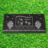 German Shepherd Personalized Dog Memorial - Granite Stone Pet Grave Marker - 6x12 - Hunter