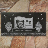 Yorkshire Terrier Personalized Dog Memorial - Granite Stone Pet Grave Marker - 6x12 - Jasmine