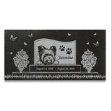 Yorkshire Terrier Personalized Dog Memorial - Granite Stone Pet Grave Marker - 6x12 - Jasmine