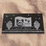 Yorkshire Terrier Personalized Dog Memorial - Granite Stone Pet Grave Marker - 6x12 - Jasmine