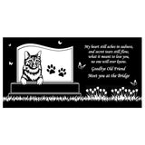 Personalized Cat Memorial - Granite Stone Pet Grave Marker - 6x12 - Macaron