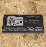 Personalized Cat Memorial - Granite Stone Pet Grave Marker - 6x12 - Marley