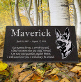 German Shepherd Personalized Dog Memorial - Granite Stone Pet Grave Marker - 6x12 - Maverick