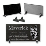 German Shepherd Personalized Dog Memorial - Granite Stone Pet Grave Marker - 6x12 - Maverick