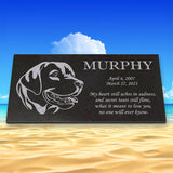 Labrador Dog Memorial - Granite Stone Pet Grave Marker - 6x12 - Murphy