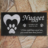 Personalized Pet Memorial - Granite Stone Pet Grave Marker - 6x12 - Nugget