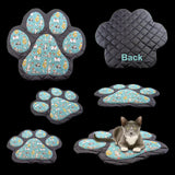 Handmade Paw Print Pet Mat with Teal Cat Design Pads