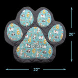 Handmade Paw Print Pet Mat with Teal Cat Design Pads